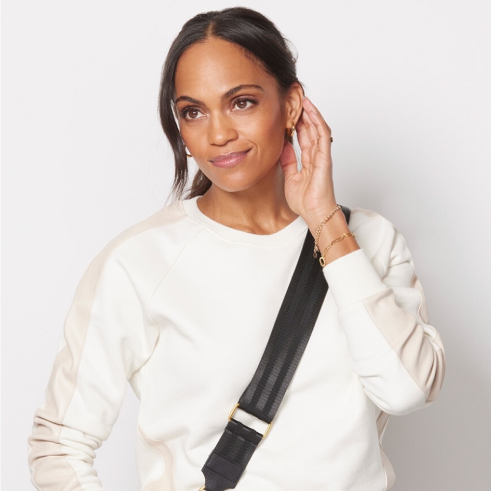 NWT Evereve Faux Leather crewneck sweatshirt XL